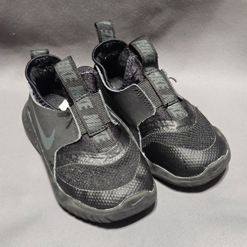Nike Flex Runner Toddler Boys Shoes Black AT4665-003 Size‎ 7C Slip On Sneakers
